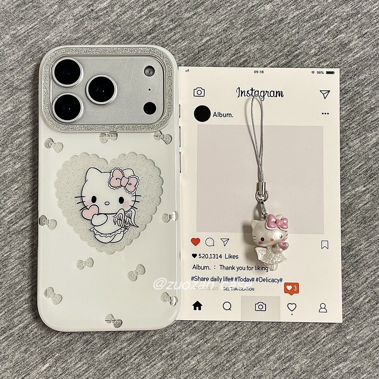 闪粉可爱镂空蝴蝶结kt猫爱心适用苹果17promax手机壳iph