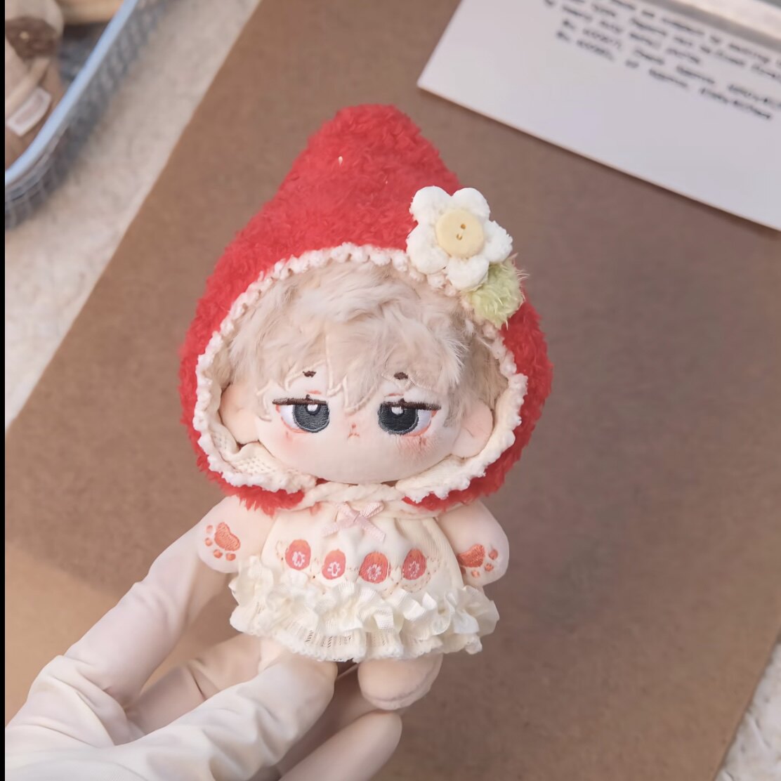 可爱甜美10cm春日新品 草莓蛋糕娃衣套装棉花娃娃玩偶换装衣服图片