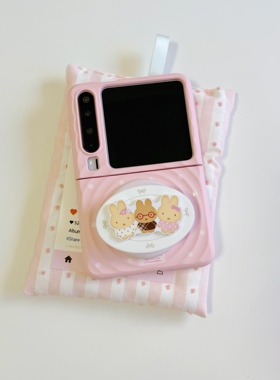 ins少女心粉波点米菲兔波漾适用于华为purax手机壳小折叠适用于小米mixflip2保护套适用于三星zflip7硬壳