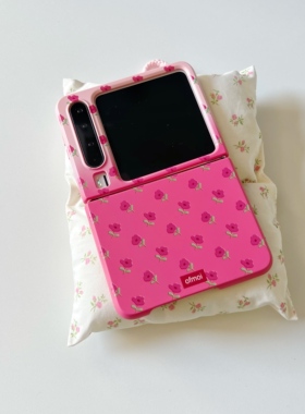 ins撞色小碎花适用于华为purax手机壳适用于pocket2硬壳适用于三星zflip7/5/6适用于小米mixflip2折叠