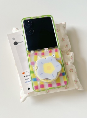 ins曲线小花适用于小米mixflip2手机壳适用于三星zflip7磁吸保护套适用于pocket2硬壳小折叠微透