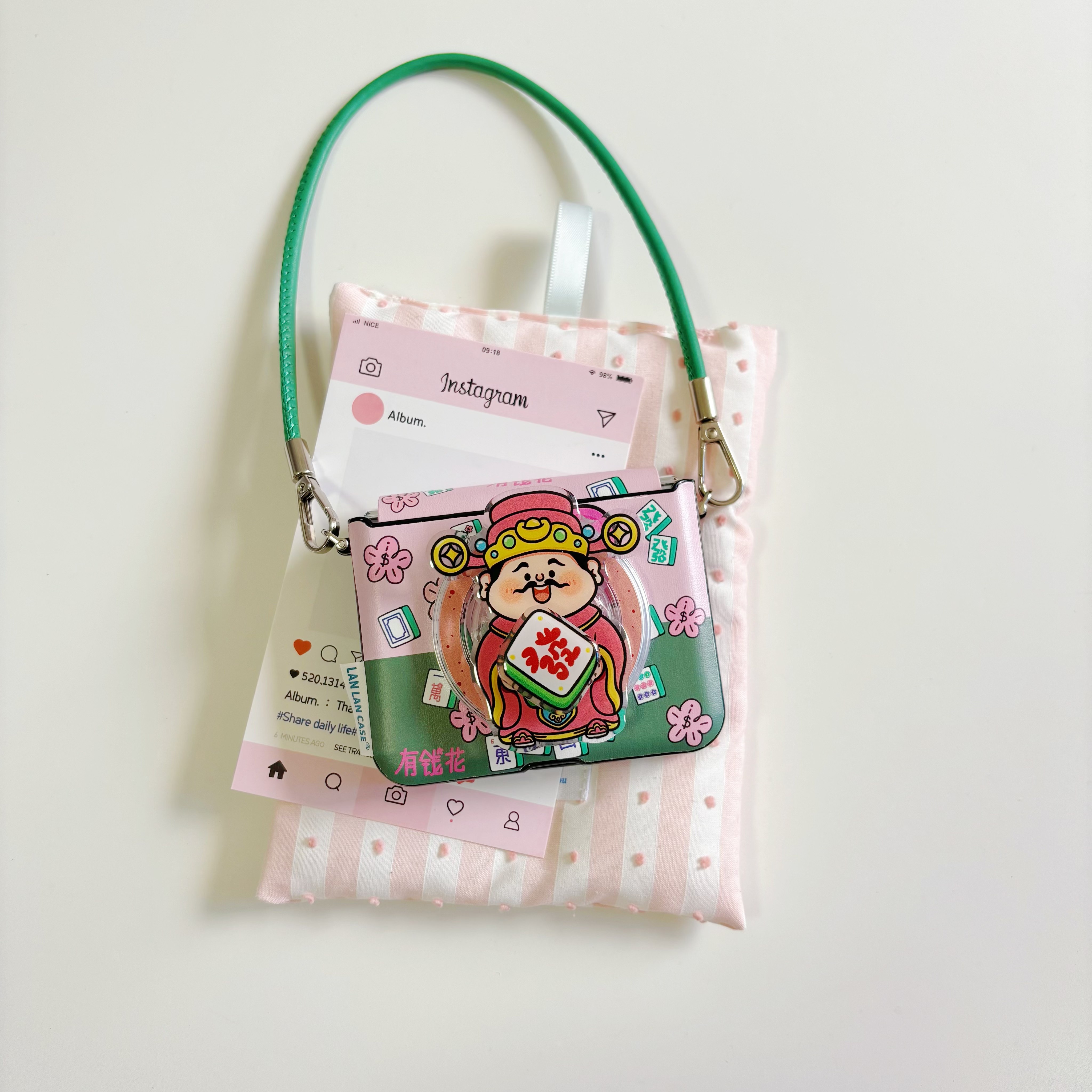 新年财神爷有钱花适用于华为purax手机壳小折叠适用于小米mixflip2磁吸保护套适用于三星zflip7荣耀硬手提款