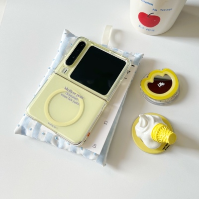 夏日半透奶油黄字母purax手机壳