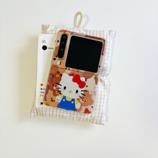 ins可爱玩偶KT适用于华为purax手机壳小折叠适用于小米mixflip2保护套适用于三星zflip7软边