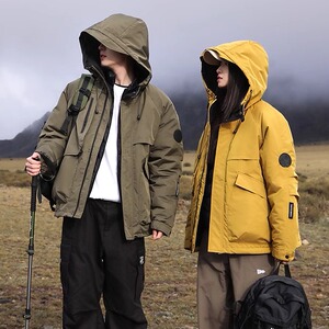 2024秋冬男女同款冲锋衣女休闲户外骑行登山棉袄大码宽松工装棉衣