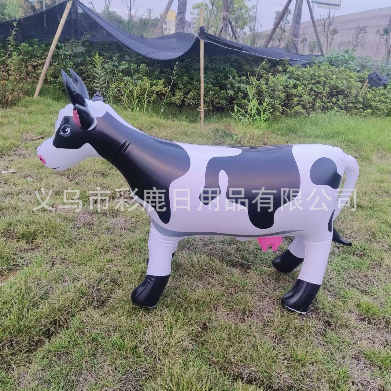 Inflatable ow仿真充气奶牛公仔动物模型农场派对装扮装饰品