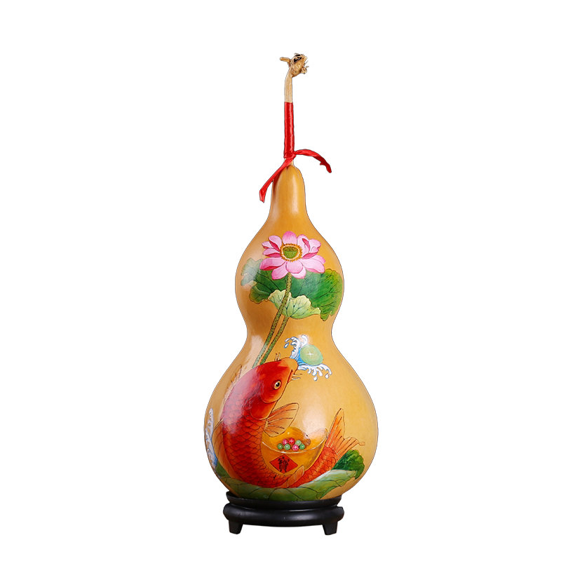 精品天然大号手工烙画葫芦摆件客厅办公室工艺品