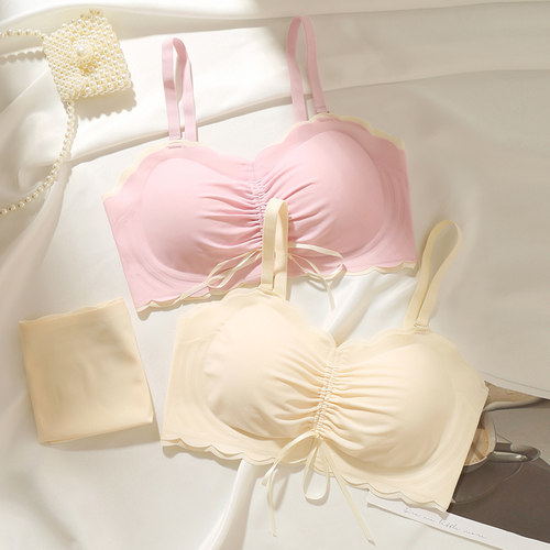内衣女小胸聚拢夏季薄款大胸显小胸舒适软支撑无痕美背无肩带文胸