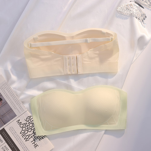 夏季超薄款无肩带内衣女防滑聚拢小胸凉感美背无痕显瘦防走光抹胸