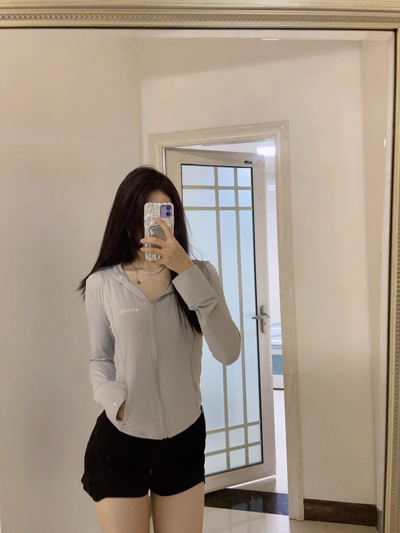 micisty密汐皙迪春夏透气防紫外线连帽修身款瑜伽款防晒衣新款