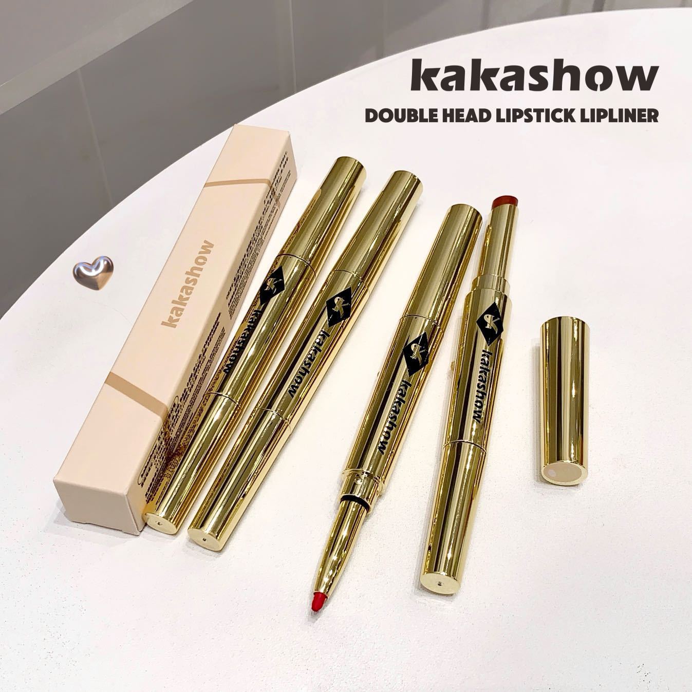 kakashow双头口红唇线笔素颜裸妆哑光显色勾勒唇形柔雾自然氛厂家