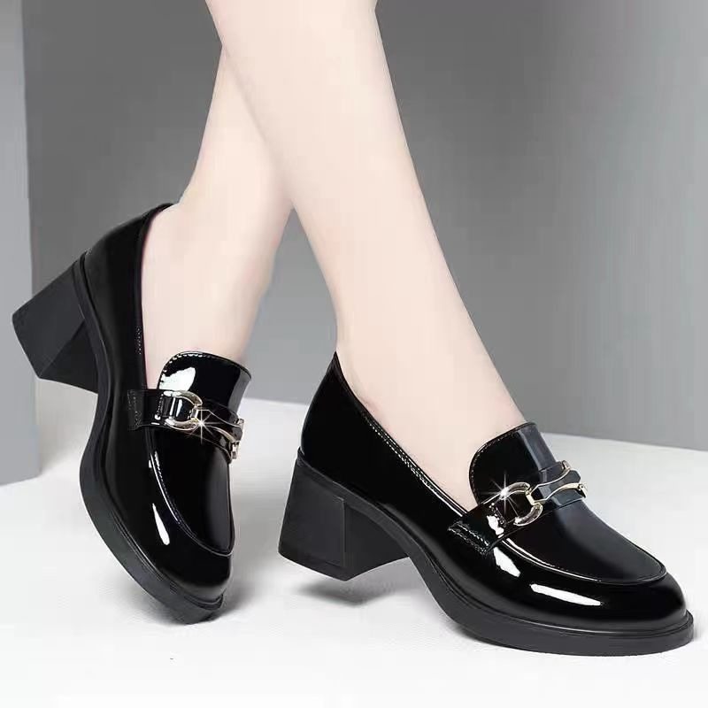 2025新款厚底乐福鞋女春秋女鞋漆皮粗跟休闲皮鞋英伦风一脚蹬单鞋,女鞋,浅口单鞋,淘宝优惠券,粉丝福利购,淘宝优惠卷