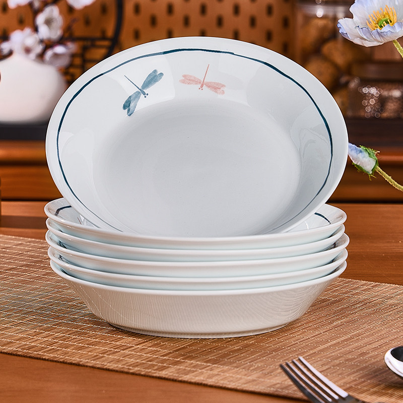加厚陶瓷盘子菜盘家用2025新款釉下彩餐具米饭碗吃菜盘碟组合套装,餐饮具,盘,淘宝优惠券,粉丝福利购,淘宝优惠卷