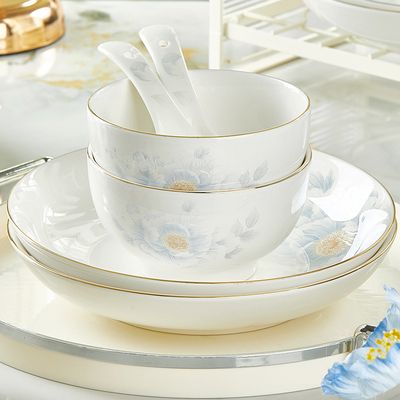 优尊陶瓷加厚陶瓷碗盘碟单个