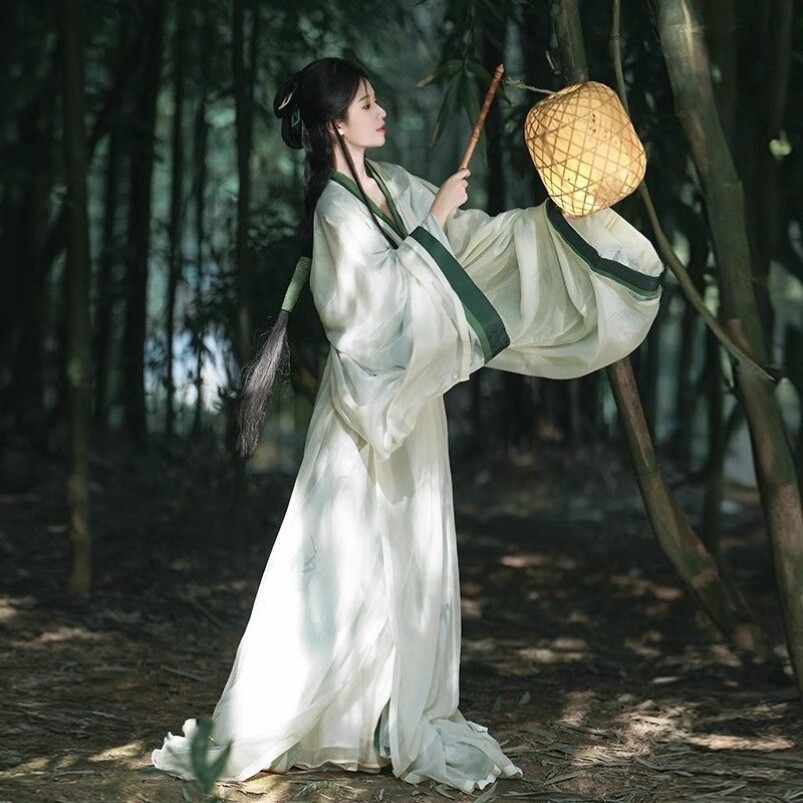 绝美战国袍秋冬魏晋风古装舞蹈服超仙西汉服直裾曲裾袍襦裙舞蹈服