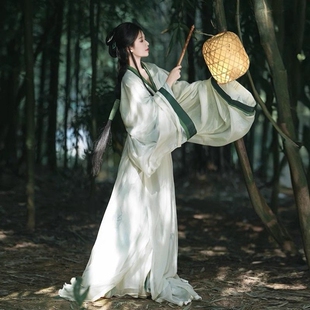 绝美战国袍秋冬魏晋风古装舞蹈服超仙西汉服直裾曲裾袍襦裙舞蹈服