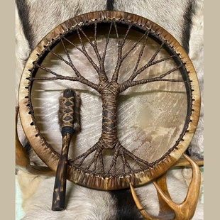 满萨鼓溪水海浪鼓声音疗愈乐器瑜伽舒缓冥想民族文王鼓印第安框鼓