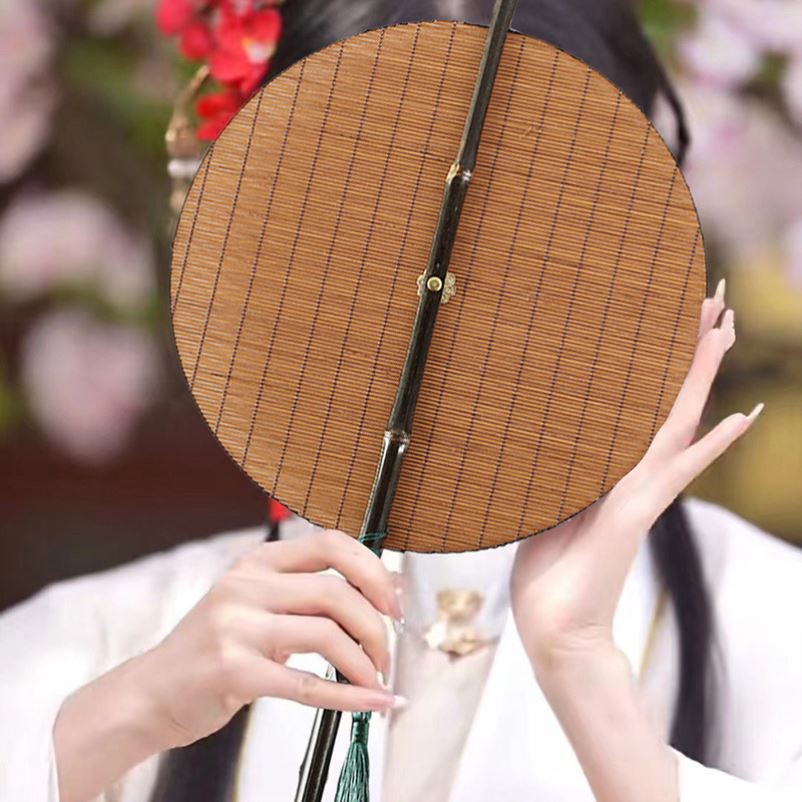 竹编扇夏天纳凉蒲扇复古中国风非遗结婚汉服舞蹈道具手工漆扇团扇