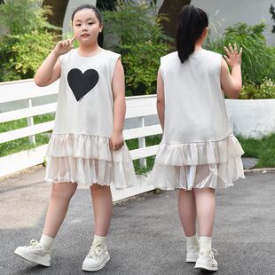 胖童装女童加肥加大连衣裙高级感宽松夏季穿搭套装显瘦胖女童裙子
