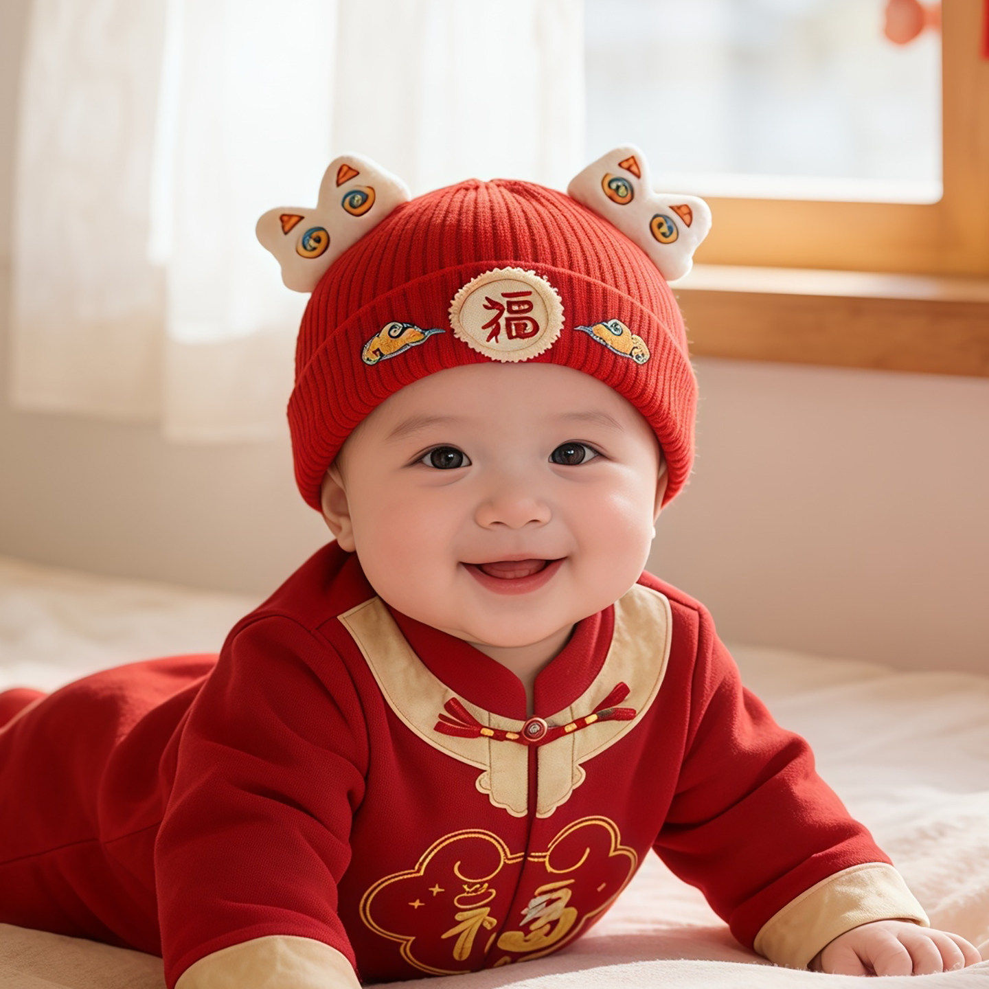 婴儿拜年帽子马年红色喜庆新年春节男女宝宝中国风头饰冬季过年帽,童装/婴儿装/亲子装,帽子,淘宝优惠券,粉丝福利购,淘宝优惠卷