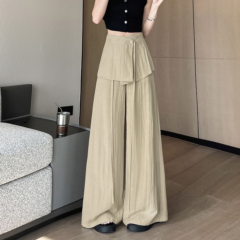 带屁帘裤子小个子轻奢洋气跳爵士舞高腰显瘦阔腿休闲裤腰帘瑜伽裤