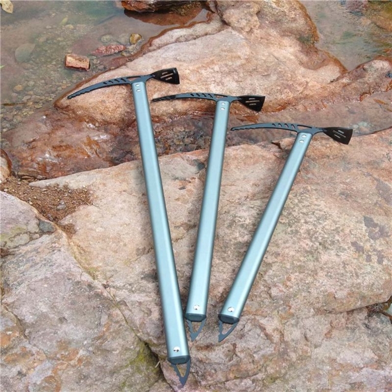 行走镐户外登山攀爬攀岩加厚合金雪地野露营多功能登山镐攀索冰镐