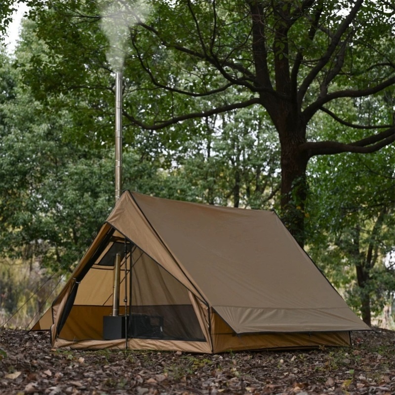 焚火帐篷户外野露营登山徒步过夜冬季防火柴火炉烟囱口防烫庇护所 - 封面