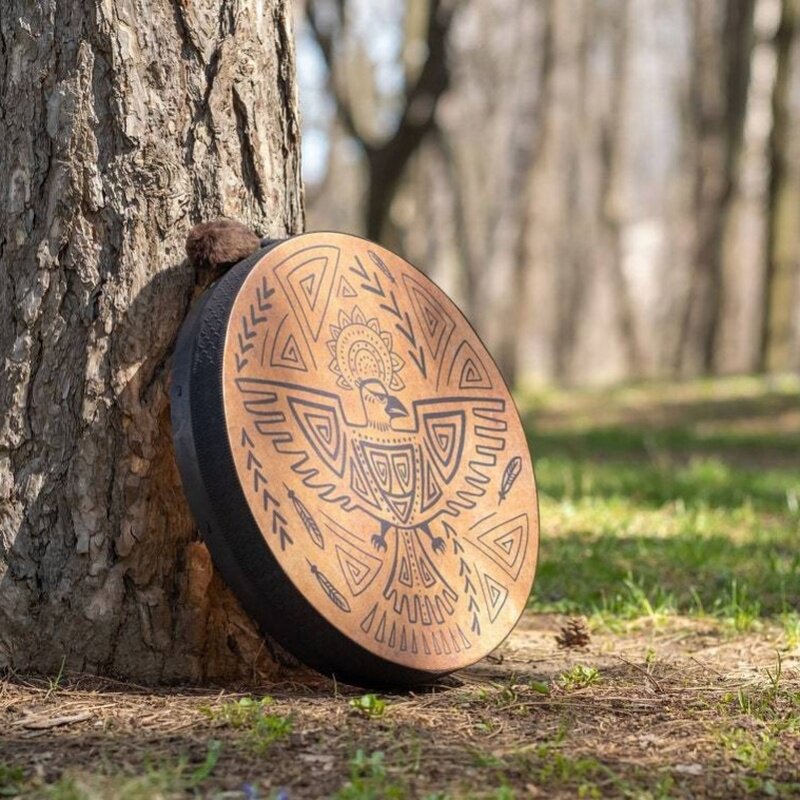 满萨鼓羊皮手鼓成人解压疗愈瑜伽舒缓冥想海洋框鼓溪水声打击乐器