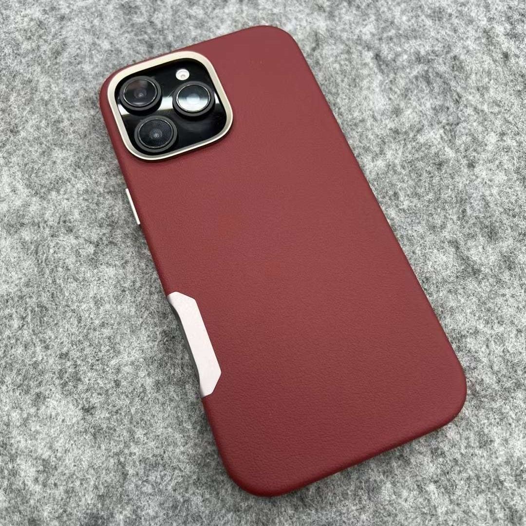 苹果16高级素皮全包磁吸防摔硬壳