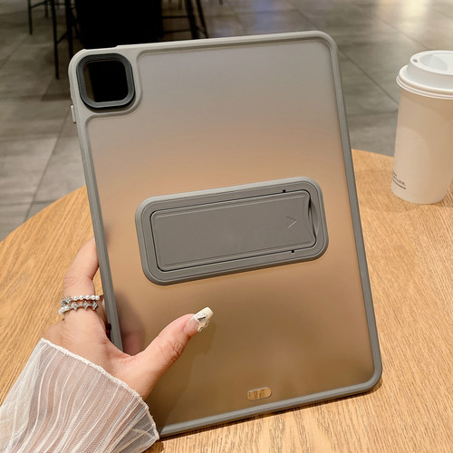 苹果磨砂肤感折叠支架全包透明套