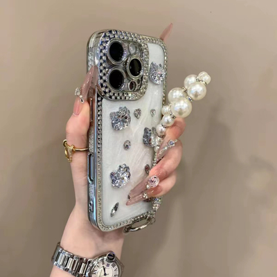 镶水钻镜头滴胶猫咪蝴蝶结镜子壳