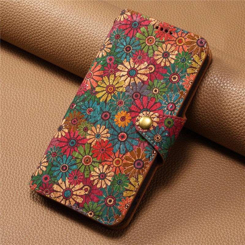 苹果16pm翻盖卡包印花复古全包壳