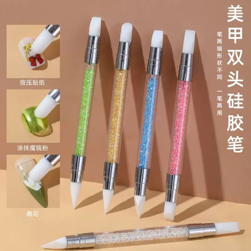 美甲硅胶双头压花笔指甲贴花贴纸雕花晕染按压棒魔镜粉棒刷子工具,彩妆/香水/美妆工具,美甲工具,淘宝优惠券,粉丝福利购,淘宝优惠卷