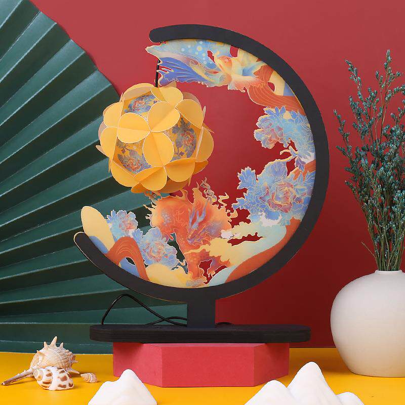 故宫复古创意国潮手工diy床头摆件装饰台灯光影纸雕灯小夜灯