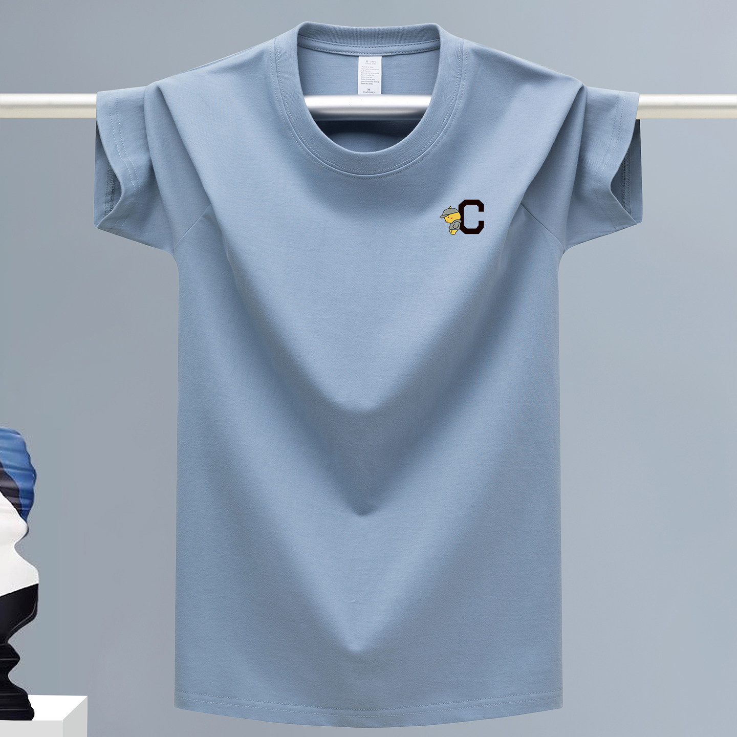 夏季新款正品纯棉短袖t恤男青年宽松大码体恤情侣百搭薄款打底衫