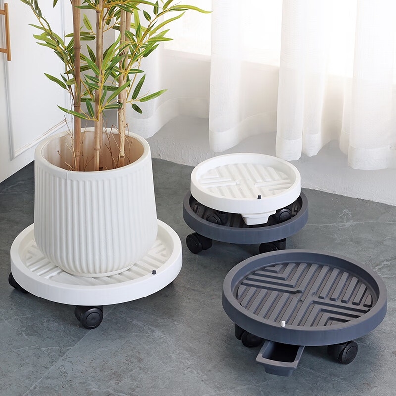 移动花盆托盘带轮底座万向轮接水盘承重底盘垫加厚塑料底托底部