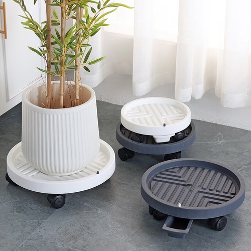 移动花盆托盘带轮底座万向轮接水盘承重底盘垫加厚塑料底托底部