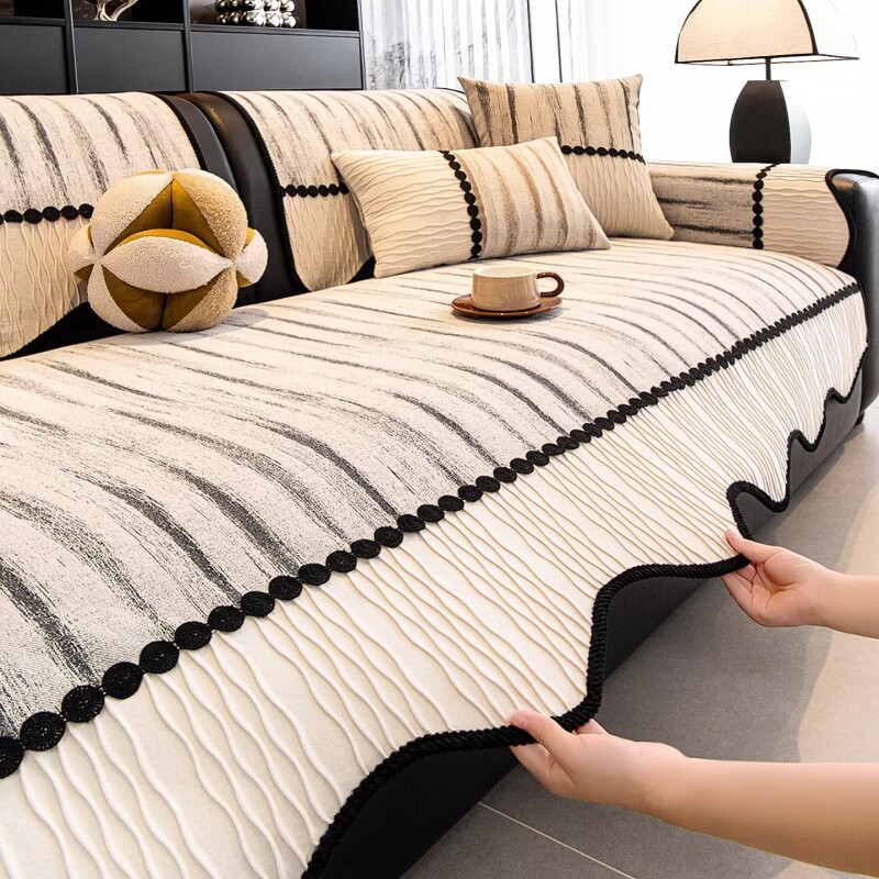 雪尼尔高级感沙发垫四季通用2026新款皮沙发防滑一片式坐垫子盖布