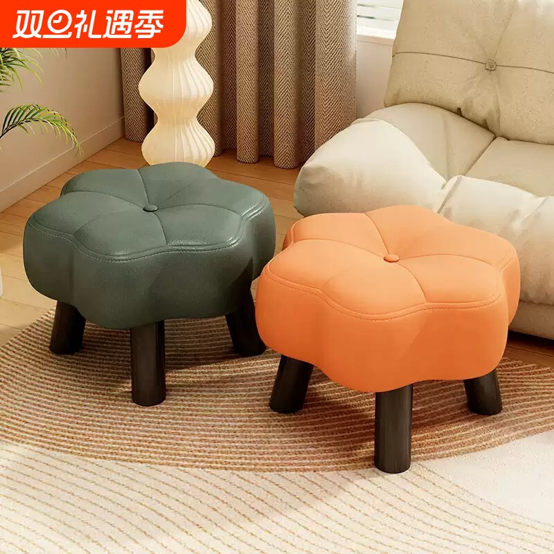 小凳子家用客厅坐墩茶几沙发凳创意花朵板凳软包矮凳小型门口换鞋