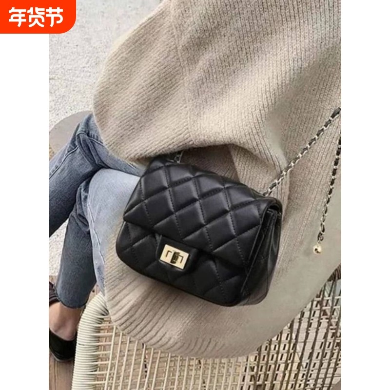 爱马女仕小香风包女高级感时尚小金球菱格链条包方胖子单肩斜挎包,箱包皮具/热销女包/男包,小方包,淘宝优惠券,粉丝福利购,淘宝优惠卷