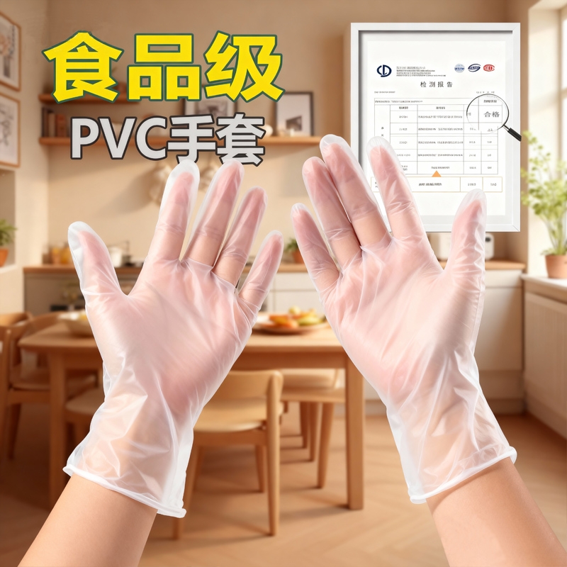 千奉pvc一次性手套食品防油污耐磨餐饮家务厨房烘焙清洁美容防护