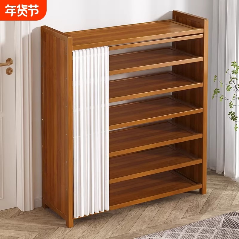 鞋架鞋柜多层2025爆款用简易置物架收纳大容量鞋子轻奢楠竹拖鞋
