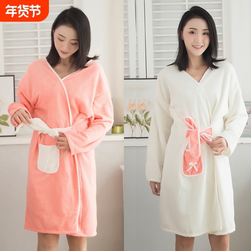 浴袍可穿可裹浴巾吸水速干柔软吊带女可爱秋冬款全身长款洗澡浴衣,居家布艺,浴裙/浴袍/浴衣,淘宝优惠券,粉丝福利购,淘宝优惠卷
