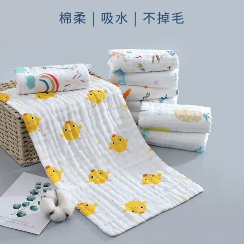 新生婴儿纯棉纱布小方巾儿童长方形毛巾宝宝拍嗝口水洗脸洗澡浴巾