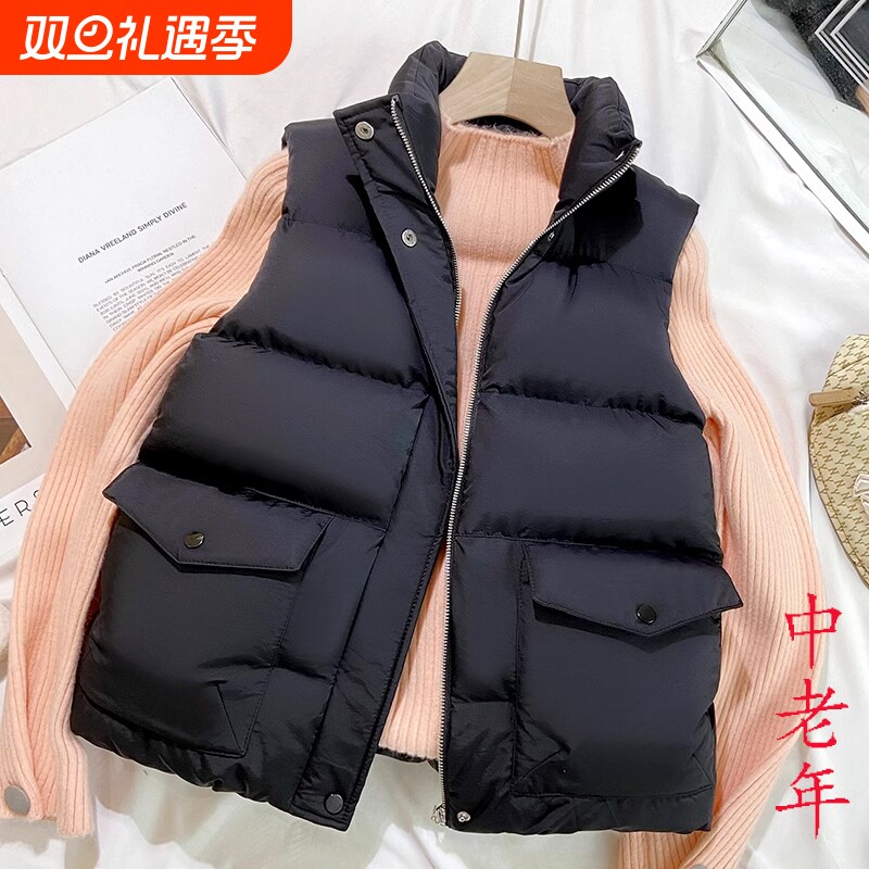 加绒棉马甲女士2024秋冬季新款中年妈妈装百搭外套外穿背心马夹