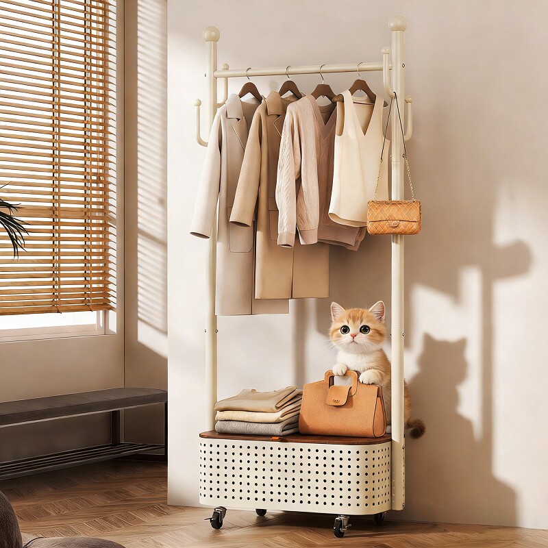 衣帽架落地卧室家用挂衣架小型不占空间挂衣服架子阳台客厅晾衣架