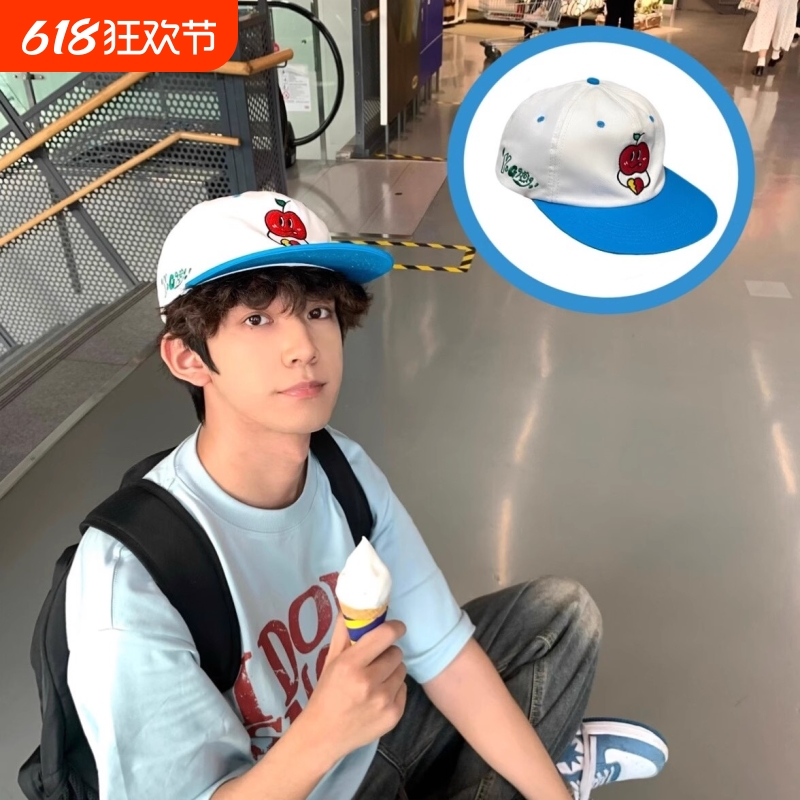 甜美简约原创嘻哈小子系列平檐软顶刺绣卡通美式嘻哈帽男女通用