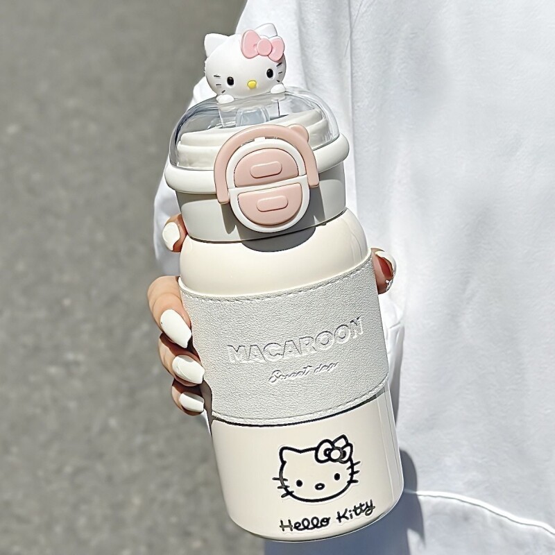 hellokitty保温杯双饮女2026新款304可爱学生便携吸