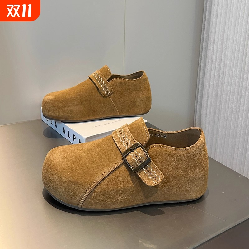 厚底增高全包勃肯鞋女一脚蹬2025新款时尚百搭内增高勃肯单鞋女鞋