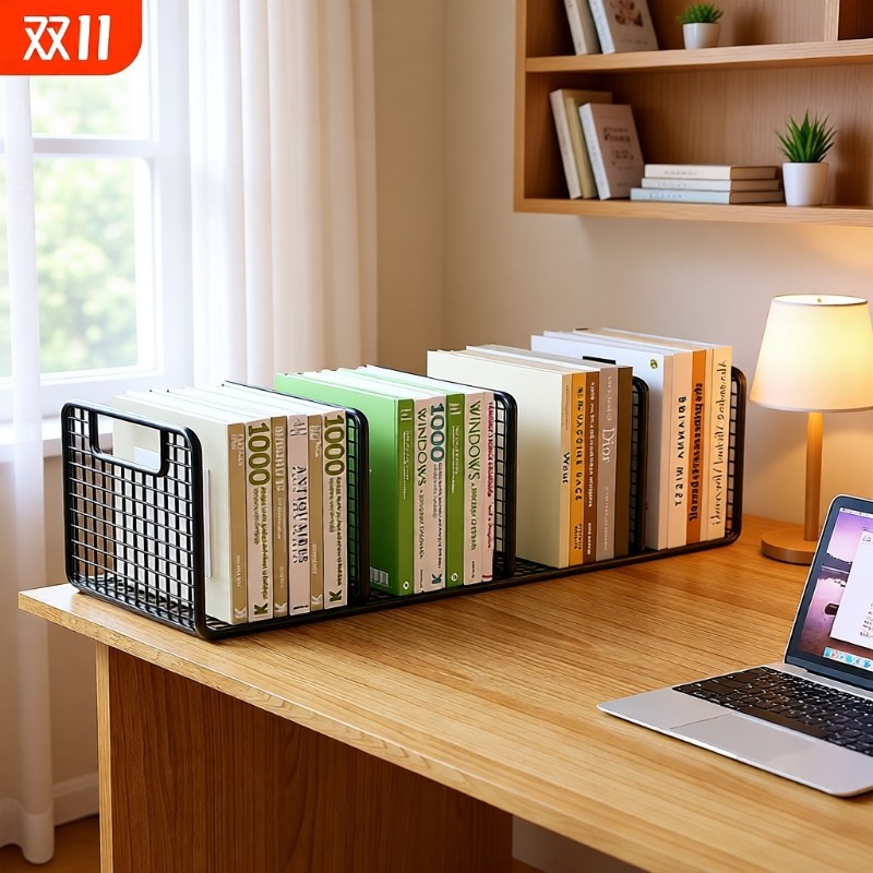书立架学生夹书挡架铁艺分格桌面书本收纳学生课桌课本试卷整理架